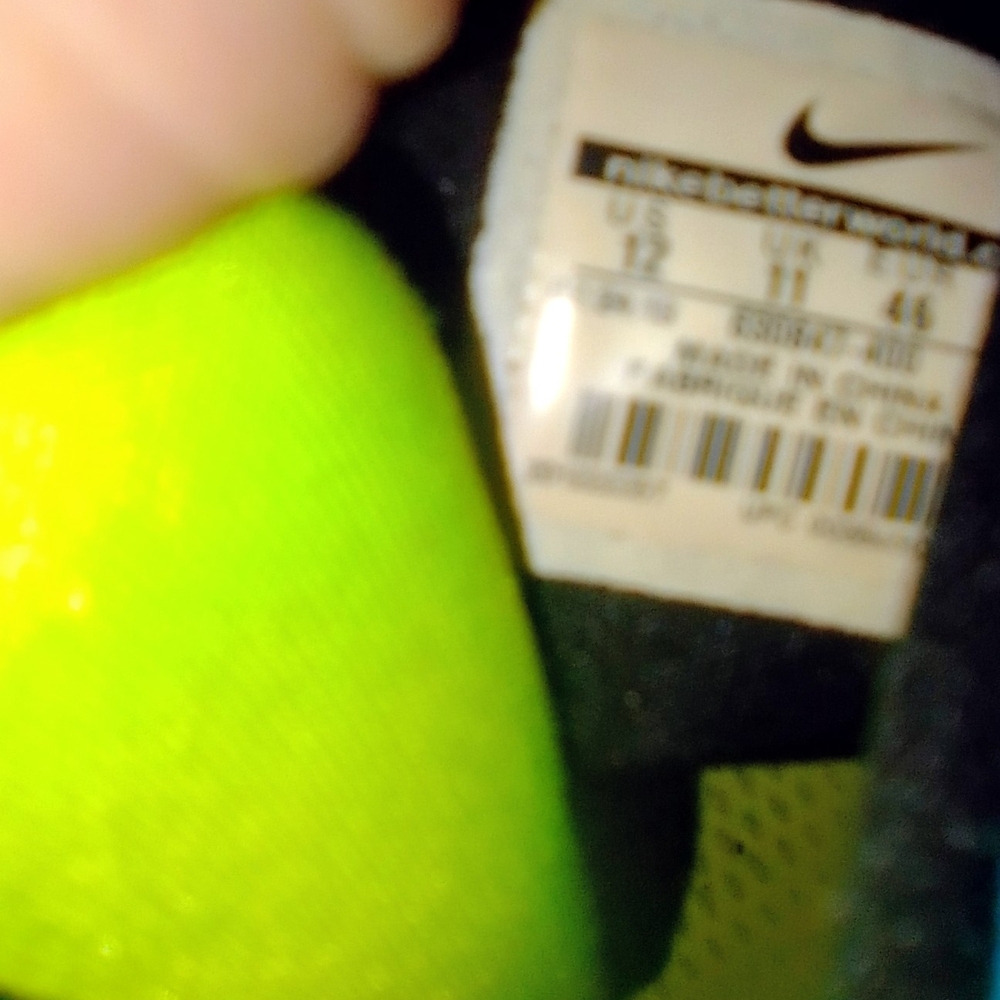 Nike Blue and Yellow High-Top Sneakers - Picture 4 of 5